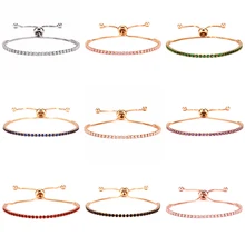 Einstellbare 9 Farben Kristall Charme Armbänder Für Frauen Mode CZ Tennis Armband & Armreif Hochzeit Täglich Schmuck Jahrestag Geschenk