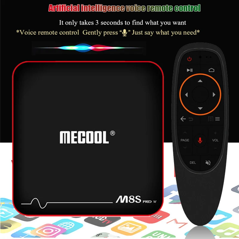 

2019 BEST MECOOL M8S PRO W Android TV OS TV Box Voice Remote Control Amlogic S905W Android 7.1 2GB 16GB 2.4G WiFi Set Top Box