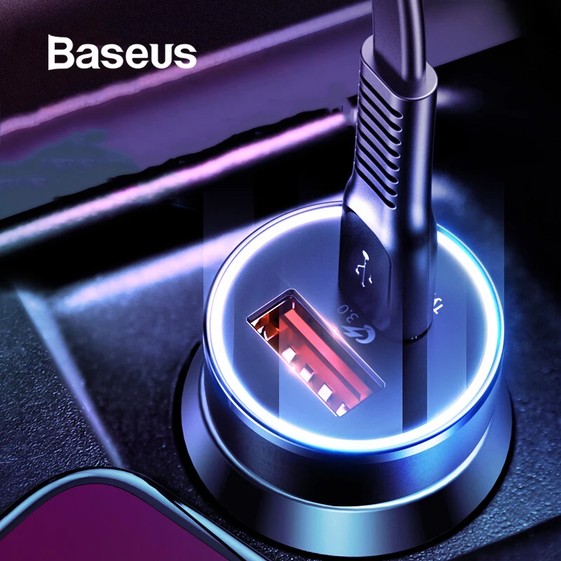 

Baseus Quick Charge 3.0 Car Charger for iPhone Samsung Mobile Phone Fast Charger USB Type C PD Car Phone Charger