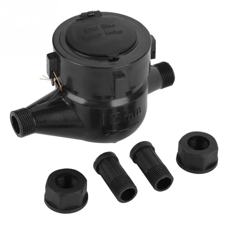 

Black DN15 Garden Home Plastic Cold Water Meter Single Water Flow Dry Table Measuring Tool Adjustable Rotary Counter