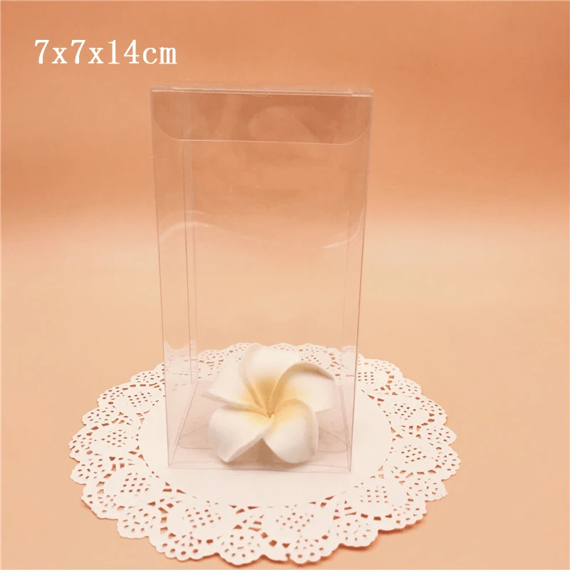 7*7*14cm Transparent PVC Boxes Clear Plastic Gift Souvenir Box Wedding