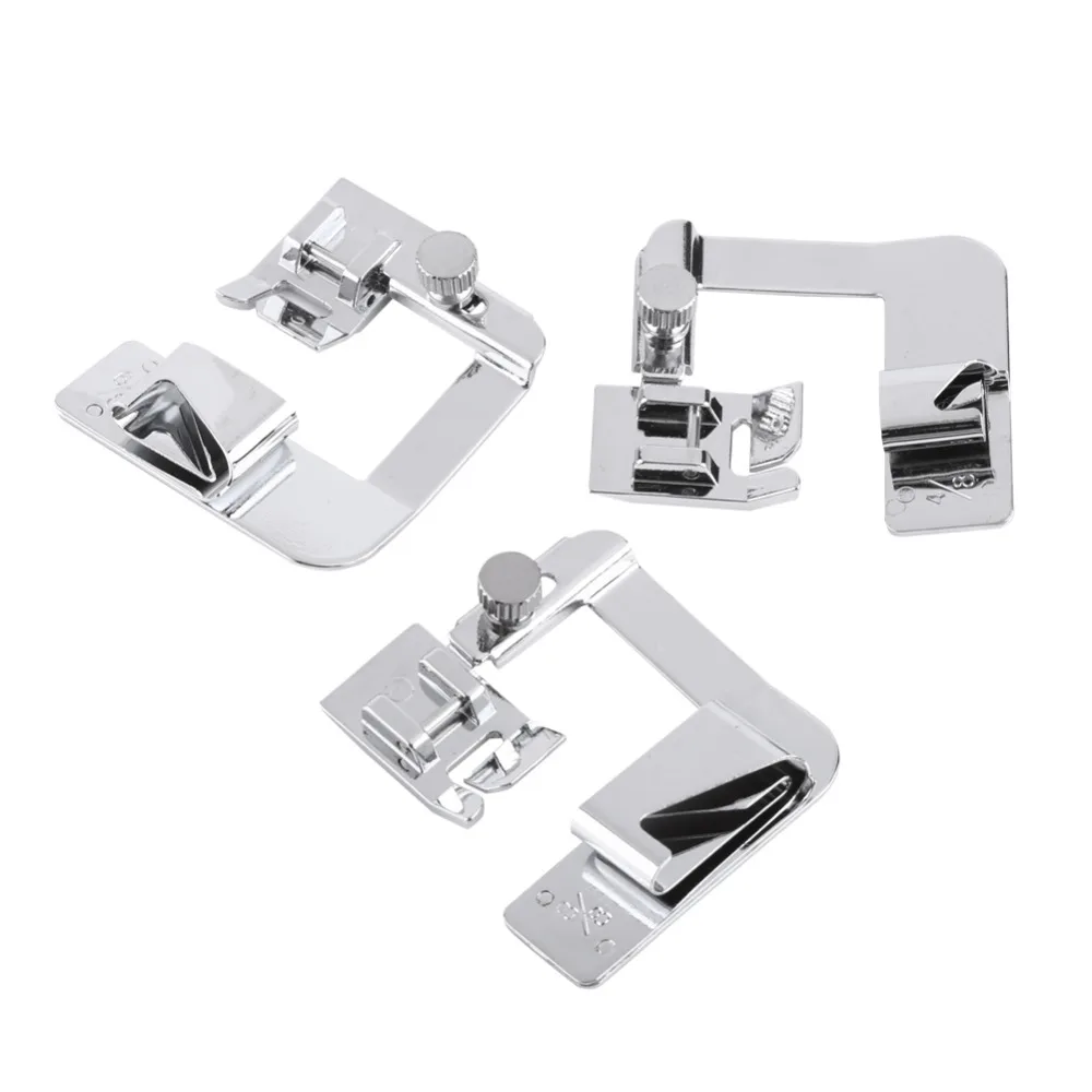 

3pcs Hot Sale Domestic Sewing Machine Foot Presser Rolled Hem Feet Set for Singer Sewing Accessories