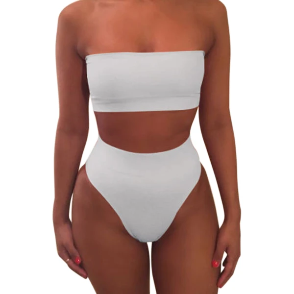 1 комплект женский купальник сплошной цвет бикини модный дышащий для пляжного праздника YA88