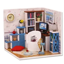 Миниатюрный Кукольный домик Diy Кукольный дом с мебели 3D деревянный дом модель здания креативные игрушки для детей теплое время M003# E