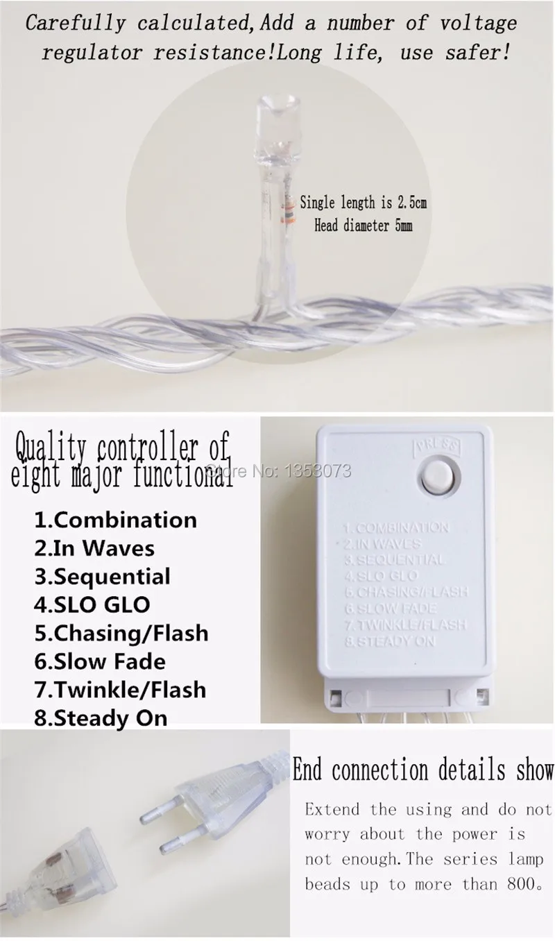 110v 220v LED string lights - details