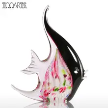Tooarts Flower Fish Home Decoration Accessories Glass Figurines Ornament Animal Mini Figurine Handblown Home Decor Multicolor