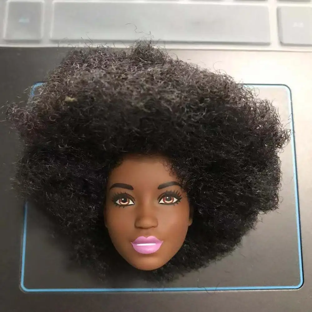 Новая мода голова куклы с иностранными девочками черные волосы белые волосы плоские волосы DIY аксессуары для больших глаз голова кукольный подарок для девочек - Цвет: 2