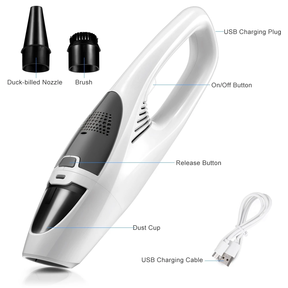 VicTsing Portable Car Vacuum Cleaner Hand-held Mini Vacuum Cleaner for Home and Car Cleaning 2000Pa FD-CMV(B-1)                  (10)