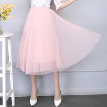 Бренд Для женщин в Стиле Лолита, удобное платье Высокое качество плиссированные юбки-пачки Женская юбка Jupe, детская юбка с эластичной резинкой; женские фатиновая юбка с рисунком «Школа Монстер Хай» Весенняя сетка