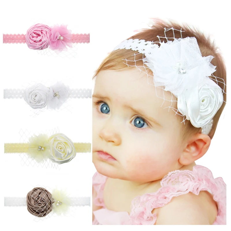 

Flower Headband Matching Sparking Rhinestone Chiffon Flower Headband Hair Accessories Headwear Kids Hair Bands h057