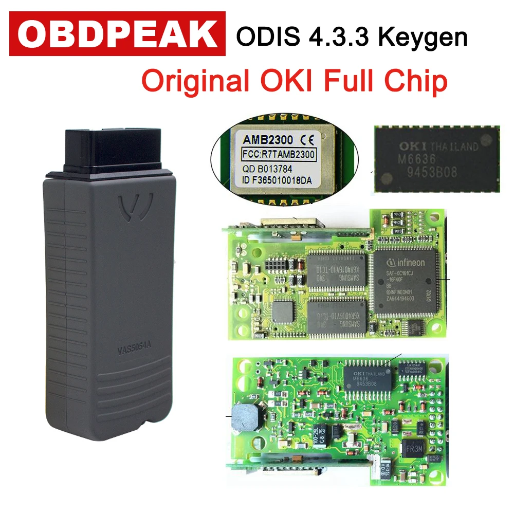 Оригинальный OKI VAS 5054A ODIS V4.3.3 Keygen Bluetooth AMB2300 VAS 6154 WI-FI VAS5054A полный чип VAS5054 UDS для VAG диагностический инструмент