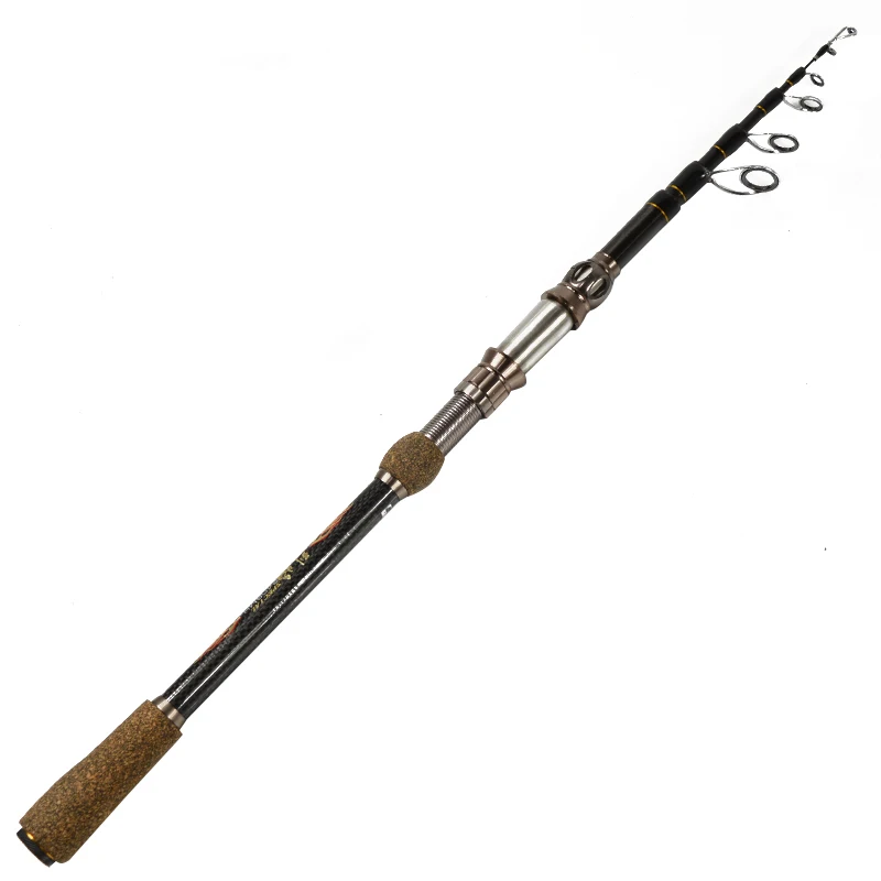 Cork Handle Metal Reel Seat Telescopic Fishing Rod 7 28g Lure Weight