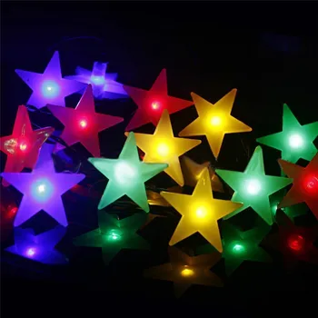 

Mrosaa Multi Colors Night Light 3Meter 30 LED Frosting Star String Lights LED Fairy Lights Holiday Lamp Festival Indoor Decor