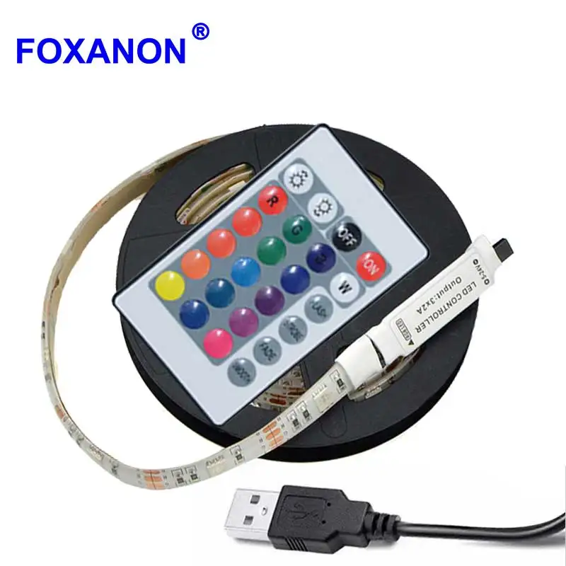 Лента светодиодная Foxanon 5 в пост. Тока 2835 RGB 0 м 1 2 3 м|led strip 2835|usb led stripstrip |