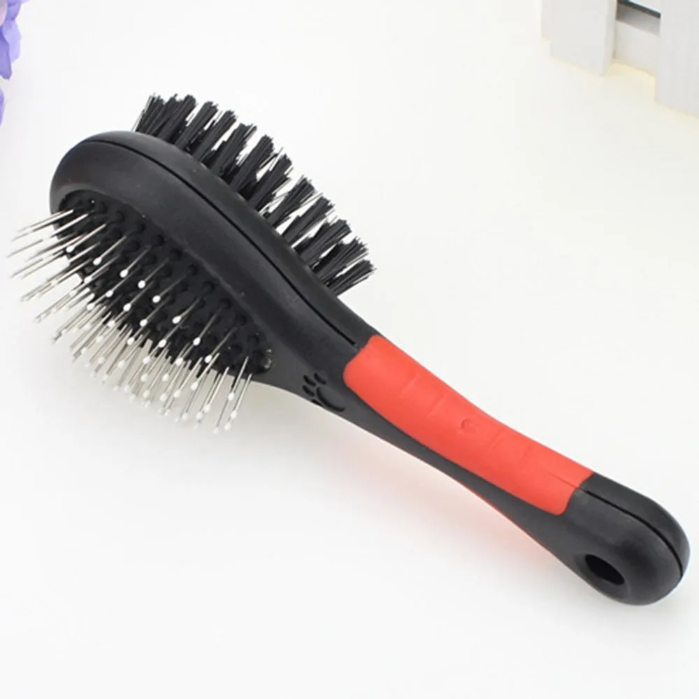 Pet Comb Professional Double Sided Pin & Bristle Bamboo Brush for Dogs