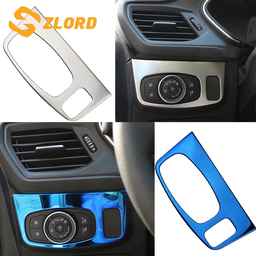 

For Ford Focus LHD Sedan 2019 2020 Car Headlight Switch Buttons Decorative Frame Cover Trim Dashboard Interior Molding Sticker