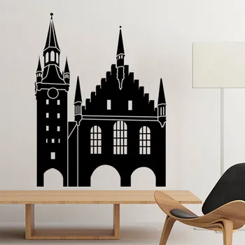

Germany Cologne Cathedral Landmark Architecture Silhouette Illustration Pattern Wall Sticker Art Decals Wallpaper for Room Decal