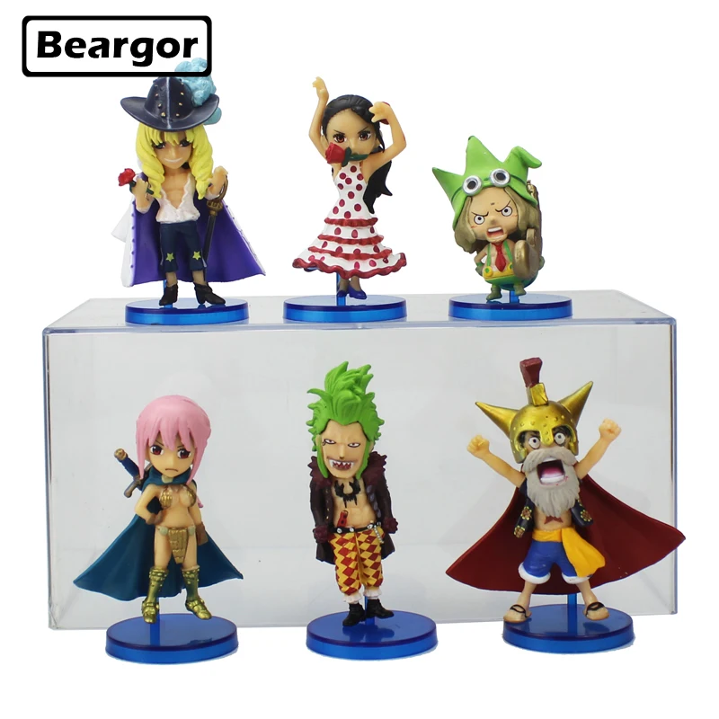 Free Shipping 6pcs One Piece Anime Luffy Lucy Rebecca Leo Wcf Dressrosa Solid Set Boxed Pvc Action Figure Model Doll Toys Gift Aliexpress