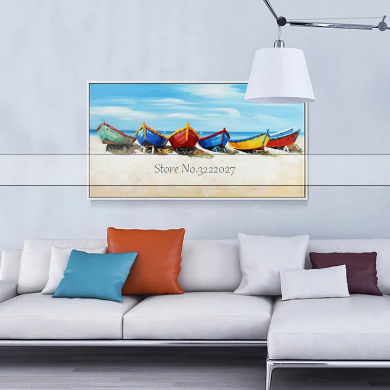 Knife-painting-oil-painting-modern-the-beach-and-the-boat-Home-decoration-on-canvas-abstract-painting (1)