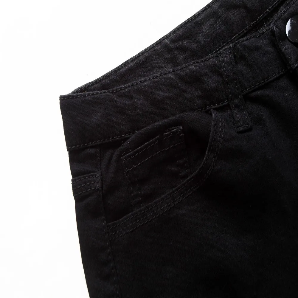 Новые Модные свободные Fit Bootcut джинсы мужские прямые темно рваные узкие прямые темно-черные джинсовые брюки