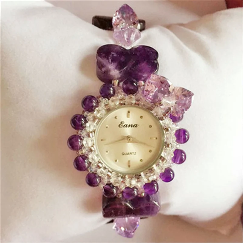 2017 Luxury Sparkling Crystal Purple Shape font b Watch b font font b Women b font