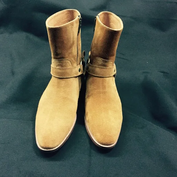 6 color men shoes luxury brand Chelsea mens western motorcycle boots