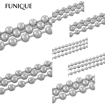 

FUNIQUE 2M Stainless Steel Necklace Chains For Jewelry DIY Ball Chains Silver Tone For Necklace Jewelry Findings