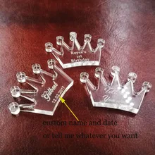 50 шт. Персонализированные Прозрачные короны на заказ акриловые столешницы декор для душа ребенка подарки на день рождения подарки сувениры