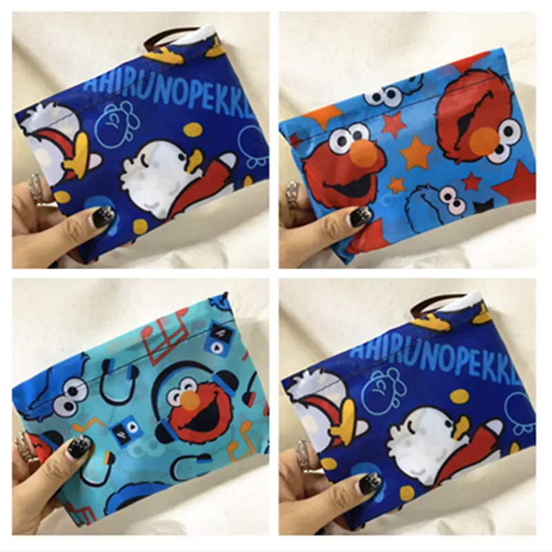 

IVYYE 1PCS Hot Sesame Street Fashion Anime Portable Storage Bags Cartoon Reusable Tote Foldable Shopping Bag Pouch NEW