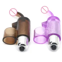 Mini Tongue Shape Vibrating Finger Vibrator Stimulate Clitoris G-Spot Massager Adult Sex Toys For Women And Couple