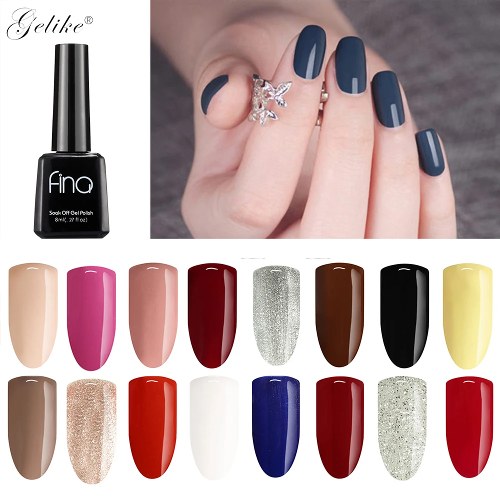 

Gelike New Arrival Coffee Brown Colors Series Nail Polish Color UV LED Lamp Art Design Long Lasting
