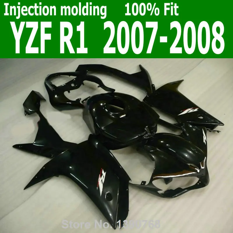 Обтекатели body kitFor YAMAHA YZF R1 07 08(глянцевый черный) инжекторный комплект CQ09