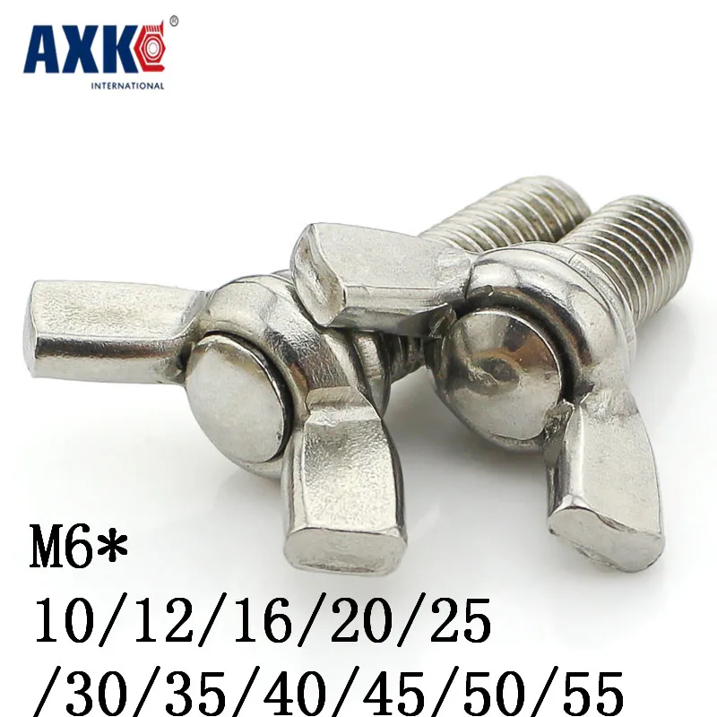 304 Stainless Steel Wing Bolt Set M8x50 Hand Twist Screw Butterfly Screw Sets 10PCS