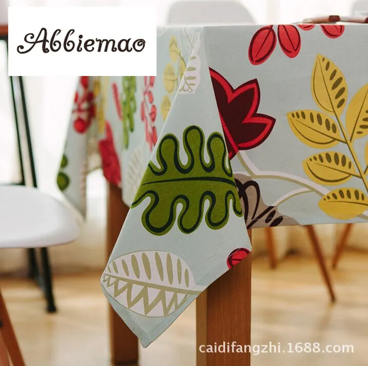 

Abbiemao Pastrol And Floral Style Tablecloth Cotton Cloth Small Fresh Flower Plaid Rectangular Tea Table Dustproof Covers