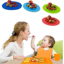 Easy to Carry One-Piece Silicone Divided Dish Toddler Kids Food Placemat Plates