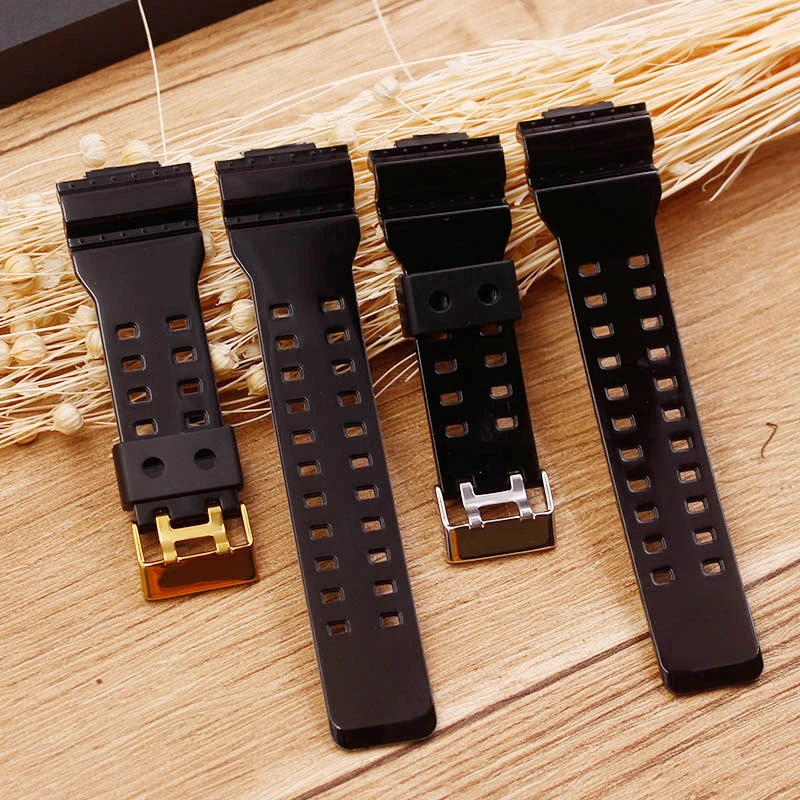 Watch Accessories Applicable for Casio GSHOCK Watch Band GLS GD GA100 GD100 GA120 Gold Buckle Silver Buckle Glossy Resin Strap Watch Accessories Applicable for Casio GSHOCK Watch Band GLS GD GA100 GD100 GA120 Gold Buckle Silver Buckle Glossy Resin Strap