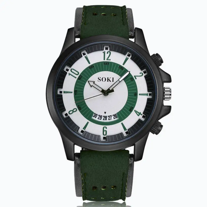 SOKI Reloj модные повседневные мужские часы с большим циферблатом и полым ремешком аналоговые Военные Спортивные кварцевые наручные часы Relogio Masculino