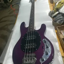 Высокое качество FDMB-7007 прозрачный фиолетовый цвет Черная Пластина твердое тело активный пикап 4 струны Musicman бас
