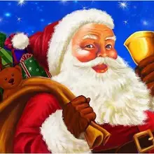 Картина с бриллиантами на заказ мультфильм Санта Клаус подарок полный квадратный значок с вышивкой в виде ромба eigen foto рождественские украшения лайтпад