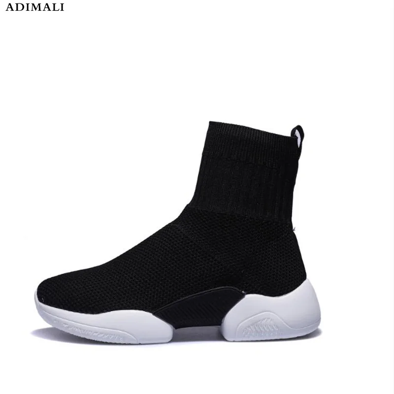 

2018 New Women's Boots Socks shoes Series Lazy Women's Boots Black Knitting Socks Shoes