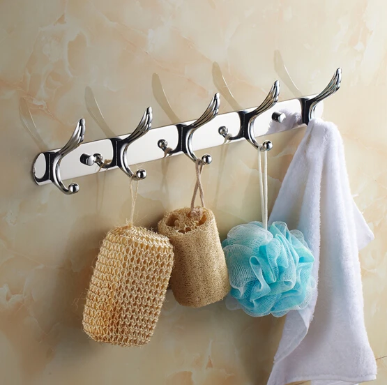 High quality chrome 5 bathroom robe hooks bathroom hangings towel rack