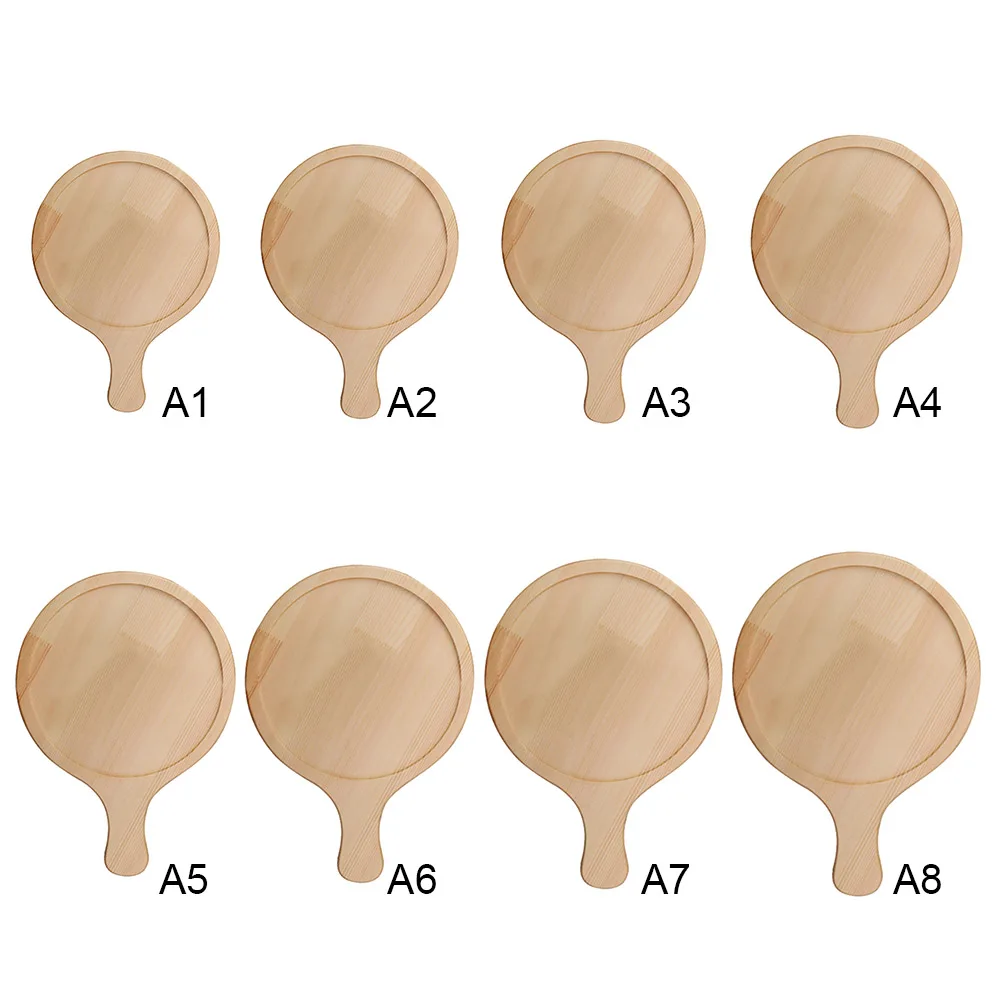 Wooden Pizza Pan board Round with Hand Pizza Baking Tray Pizza Stone Cutting Board Platter Pizza Cake Bakeware Tools