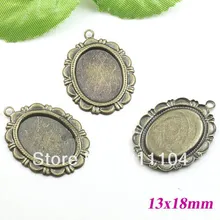 13 x 18 мм античная бронзовая покрытием медь овальный лотка основы бланк подвеска рамка кубок шарм настройки DIY оос кабошоны массовая