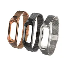 Модный стальной мужской водонепроницаемый ремешок на запястье ремешок для Mi браслет miband 3 умный Браслет ремешок для мужчин серебристый, черный, розовое золото