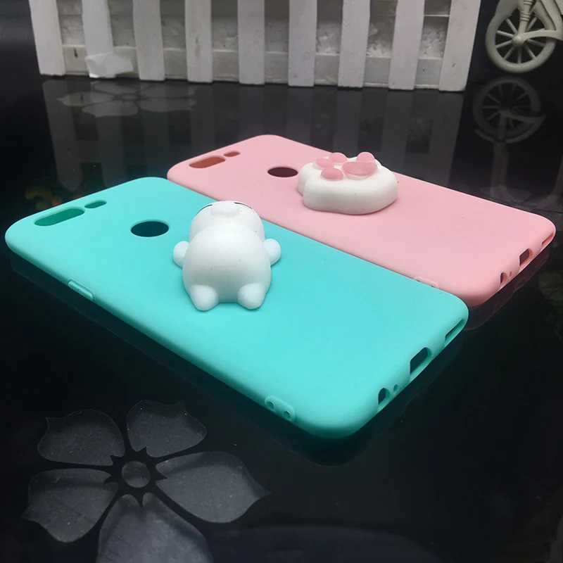 Cute 3d Squishy Cat Silicon TPU Soft Case For oneplus 6 Candy Color Back Cover one plus 5T one plus 5 T 1+5 1+5T 1+6 phone cases (2)