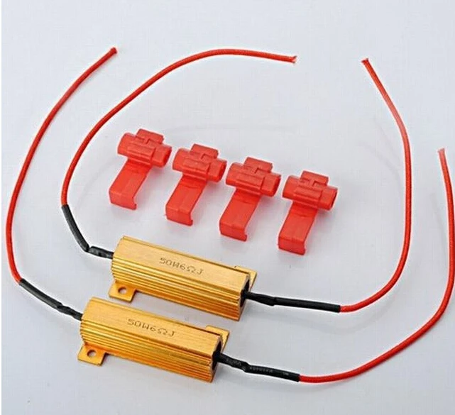 2pcs 50W 6Ohm Car LED DRL Fog Turn Singal Load Resistor for Fix LED