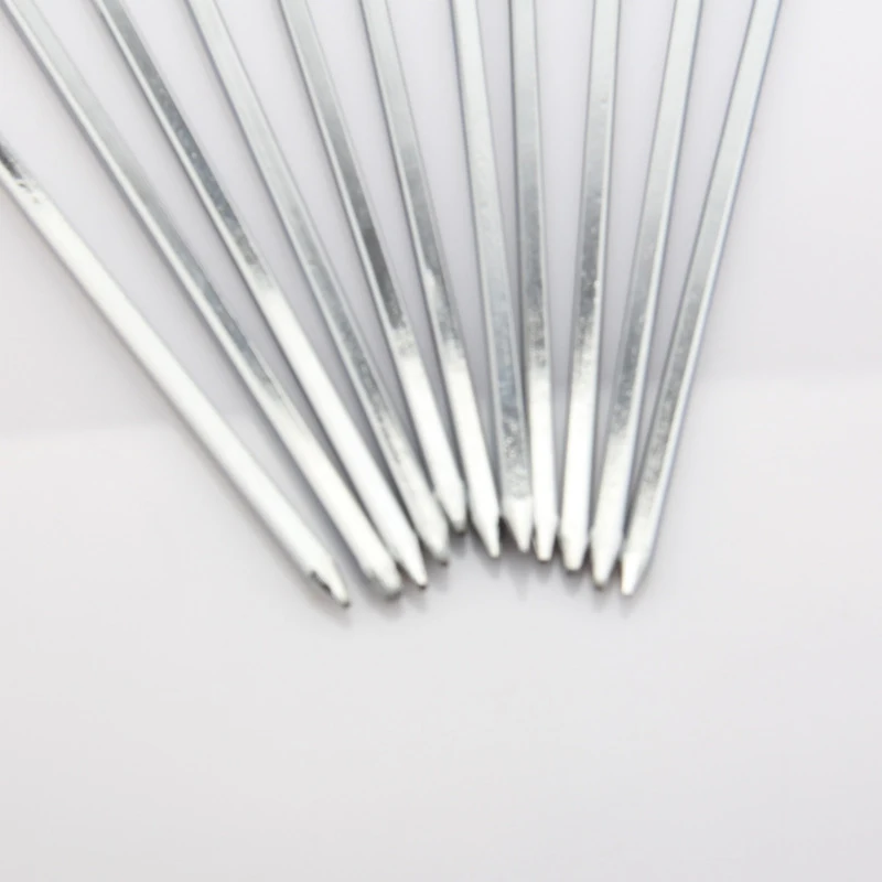 12pcs 30cm Stainless steel Flat BBQ Sticks Metal BBQ Barbeque Skewers Kebab Stickers Grill Barbecue Accessories