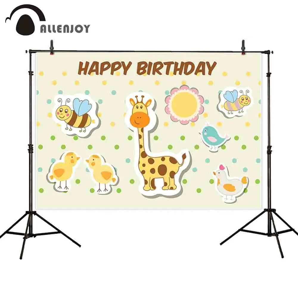 Allenjoy мультяшный стикер с животным цветами точка ребенок день рождения Вечеринка
