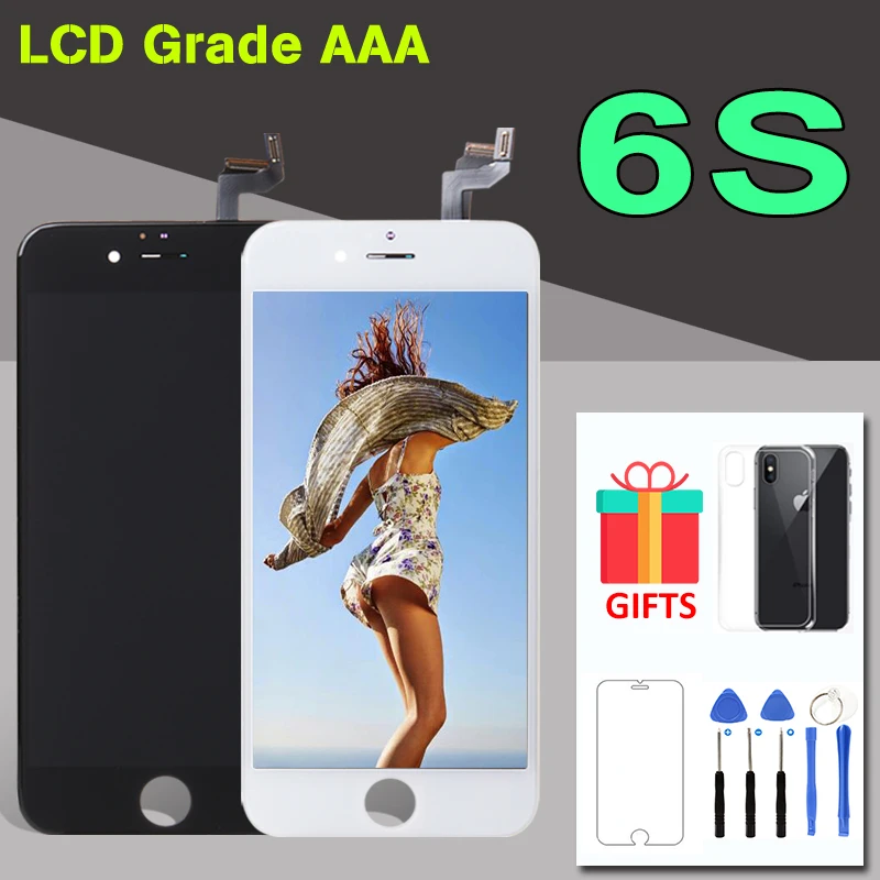 AAA Качество 4," дюймовый дисплей для iPhone 6S lcd кодирующий преобразователь сенсорного экрана в сборе Замена с кольцом камеры и бесплатными инструментами A1688