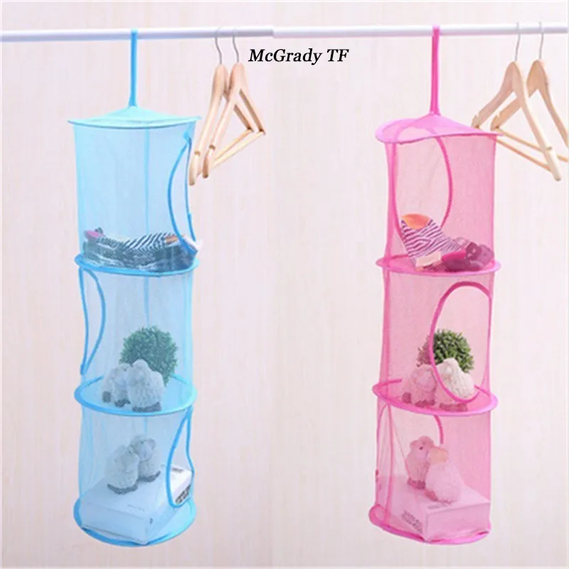 Creative Multi Layer Hanging Storage Basket Toy Net Wall Door Closet